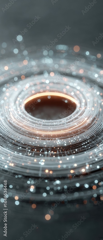 Poster premium futuristic technology digital network visualization with abstract glowing data particles for