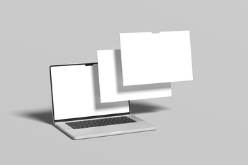 Laptop Screen Website Blank Mockup
