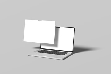 Laptop Screen Website Blank Mockup
