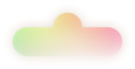 Gradient Neon Rounded Rectangle With Top Dome Circle Icon – Multicolor Shape With Soft Glow For Web And App Interface, UI UX Design Element, Colorful Call To Action Graphic