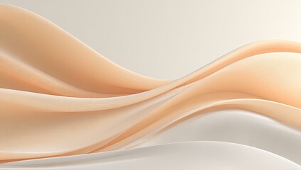 Obraz premium Peach-toned fabric waves, soft background, elegance, design element