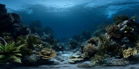 Underwater coral scene 360 degrees hdr panorama