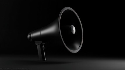 Black megaphone on dark background (18)