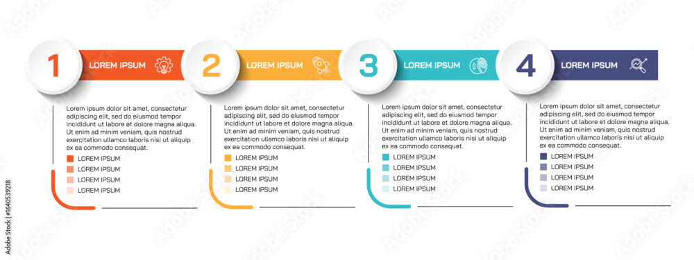 Poster steps business data visualization timeline process infographic template design with icons