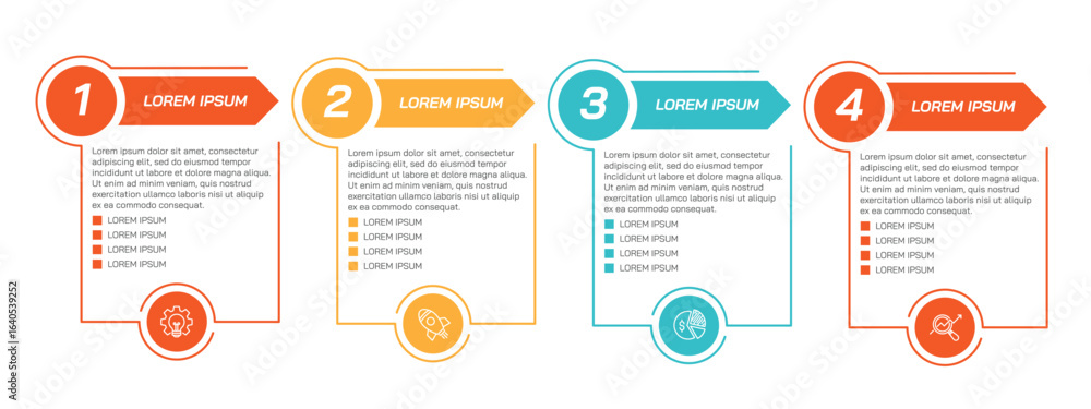 Poster steps business data visualization timeline process infographic template design with icons