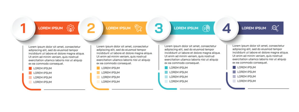 Steps business data visualization timeline process infographic template design with icons