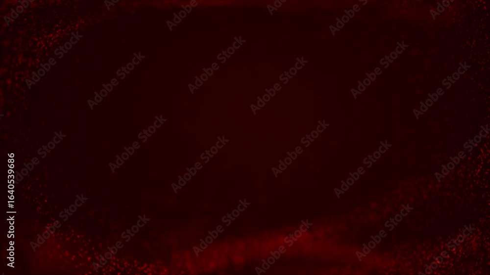 Poster abstract red particle circle frame on black background. glowing digital particles form an evolving c