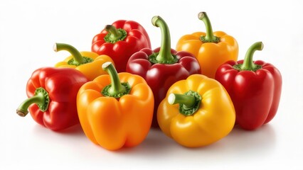 Colorful bell peppers clustered