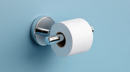Toilet paper roll on a wall mount