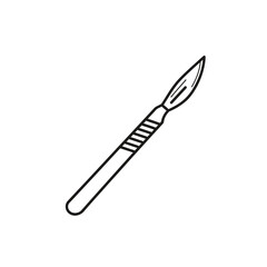 Surgical scalpel hand drawn sketch