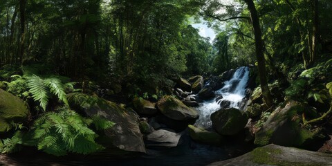 Nature waterfall hdr 360 degree panoramas