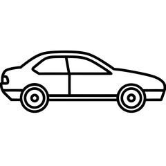 Obraz premium Outline of a sedan car isolated on white background