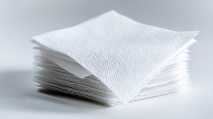 Stack of white squares tissues