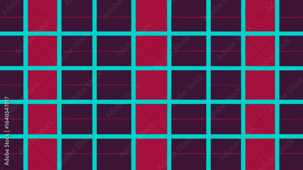 Poster geometric grid pattern with red squares and lines abstract