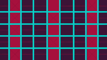 Geometric grid pattern with red squares and lines abstract
