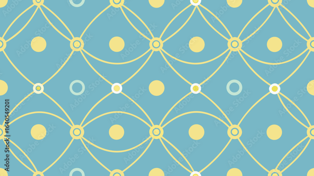 Poster light blue background with yellow circles and interconnected lines