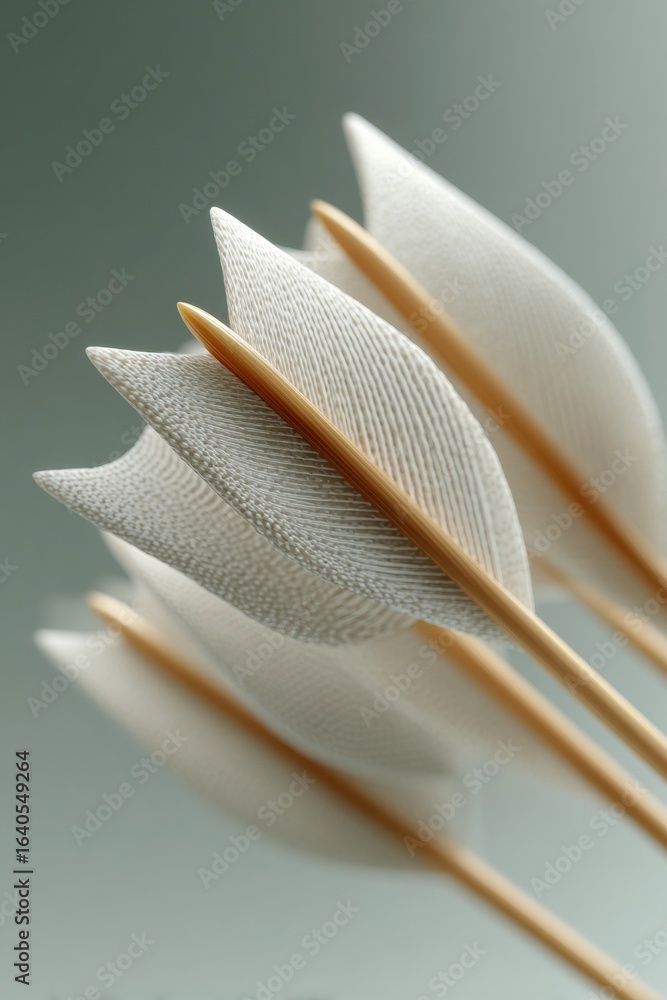 Poster professional dynamic arrows with textured feather fletching on modern geometric background for inspi