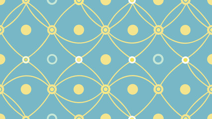 Fototapeta premium Light blue background with yellow circles and interconnected lines