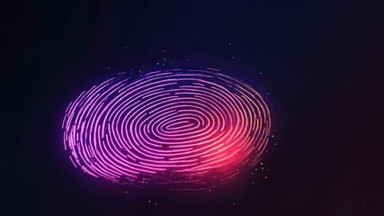 Glowing fingerprint showing cybersecurity and data protection - Powered by Adobe