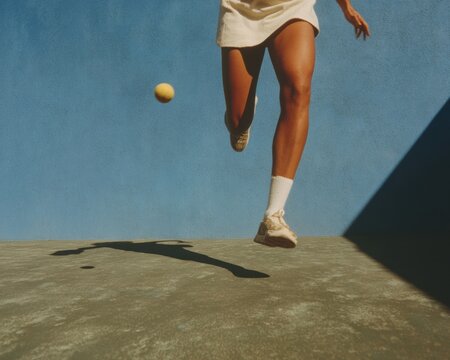 Dynamic Pickleball Action with Player in Motion on Court Modern Authentic Sports Lifestyle for Millennial Marketing and Social Media Campaigns - Powered by Adobe