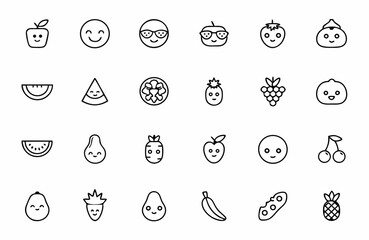 Fototapeta premium set of icons of food