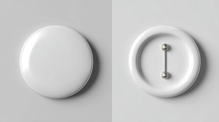 Blank oval white button mockup