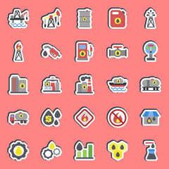 Sticker set of oil industry. Oil Industry elements.
