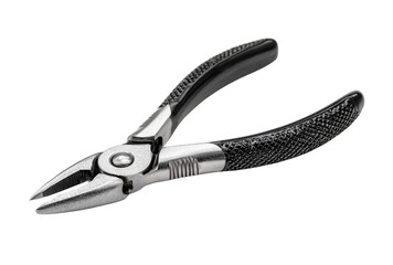 Black handled pliers tool isolated on transparent background