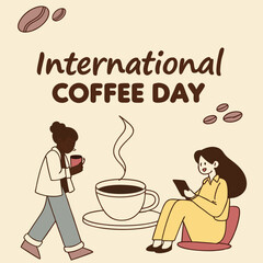 International Coffee Day  Two People Enjoying a Coffee Break
