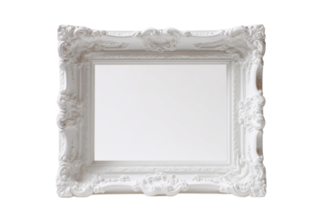 Ornate decorative vintage picture frame for photo or image display isolated on transparent background