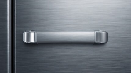 Sleek, modern, brushed steel handle for appliance
