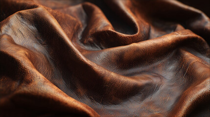 Worn leather texture with creases and a matte patina 