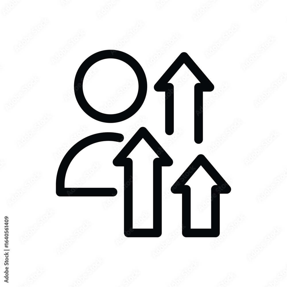 Poster personal growth outline icon vector design good for web or mobile app