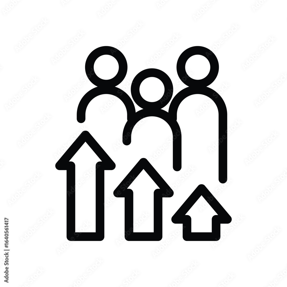 Aufkleber community growth outline icon vector design good for web or mobile app