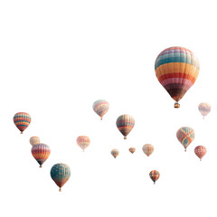 Obraz premium Colorful hot air balloons against a dark sky