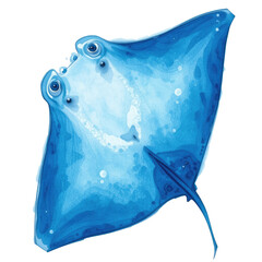 Abstract blue fabric design with isolated fish and water splash illustration on a nature pattern texture
