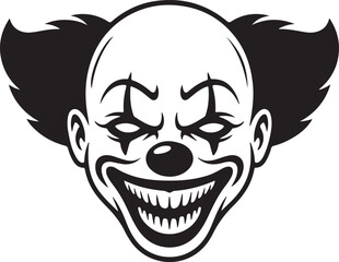Creepy clown face silhouette vector illustration design