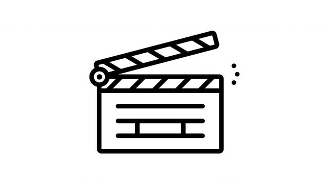 Animated film clapboard used for filming movies