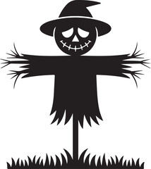 Creepy scarecrow silhouette vector illustration design