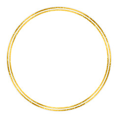 Elegant double-line gold circle frame with glitter effect