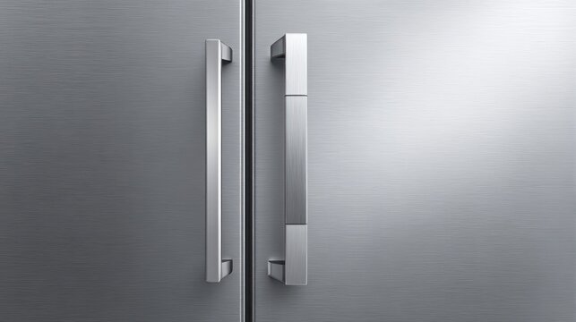 Modern stainless steel refrigerator handles