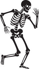 Skeleton dancing silhouette vector illustration design