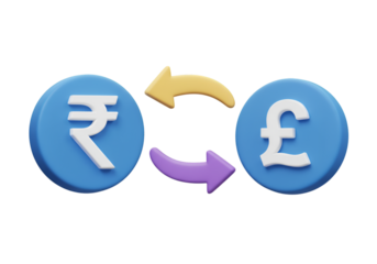 3D Illustration Of Currency Exchange Symbols With Arrows and Transparent Background