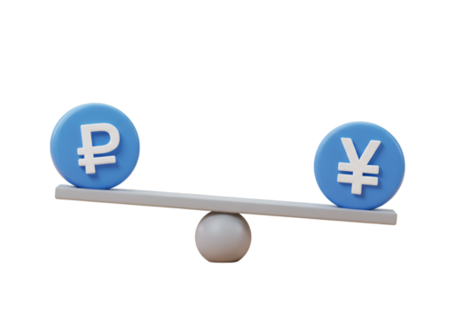 3D Illustration Of Currency Balance Representing Financial Exchange On Black Background