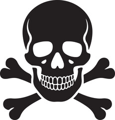 Skull with crossbones silhouette vector illustration design
