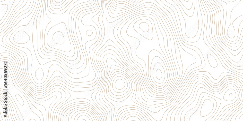 Poster seamless topographic map pattern on a white background featuring abstract contour lines creating an 