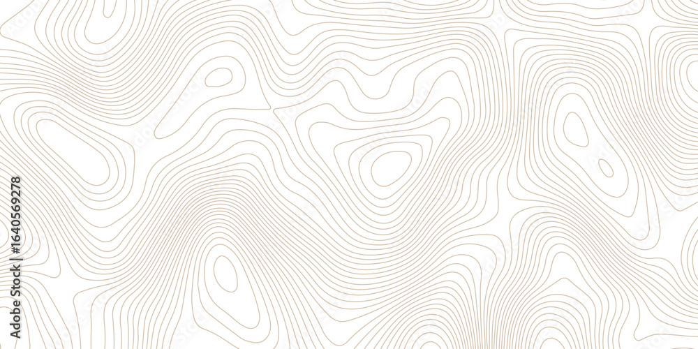 Poster seamless topographic map pattern on a white background featuring abstract contour lines creating an 