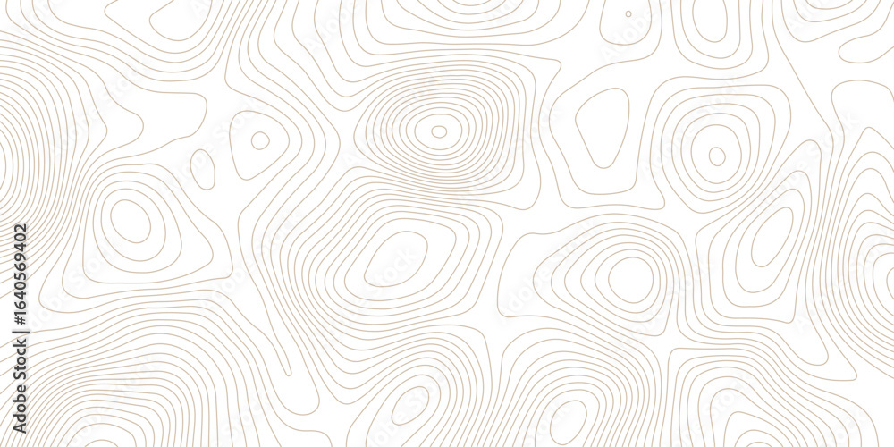 Poster seamless topographic map pattern on a white background featuring abstract contour lines creating an 