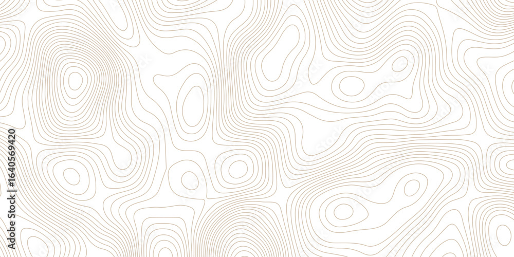 Poster seamless topographic map pattern on a white background featuring abstract contour lines creating an 