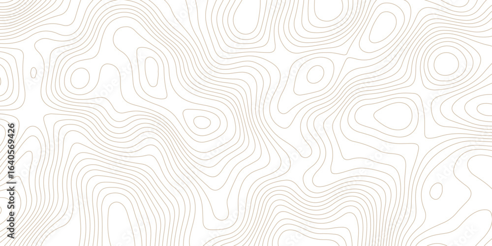 Poster seamless topographic map pattern on a white background featuring abstract contour lines creating an 
